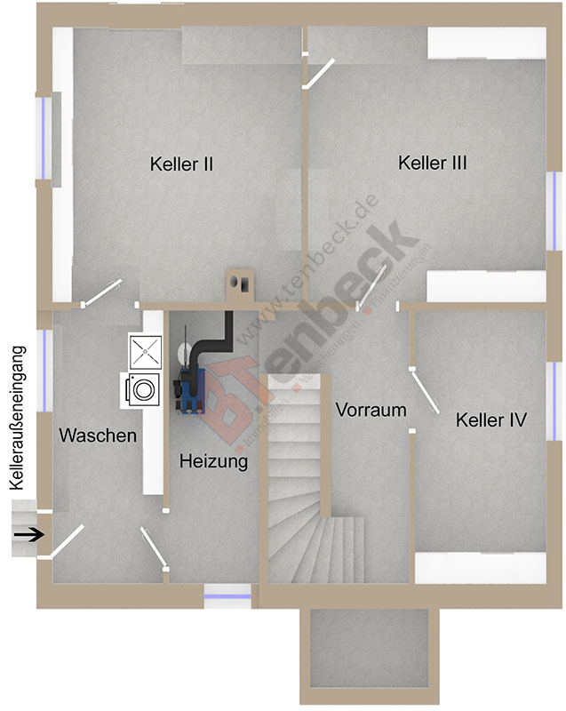 Grundriss - Keller Zweifamilienhaus Rhede
