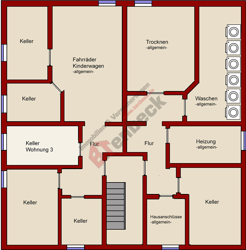 Grundriss - Keller Wohnung Bocholt