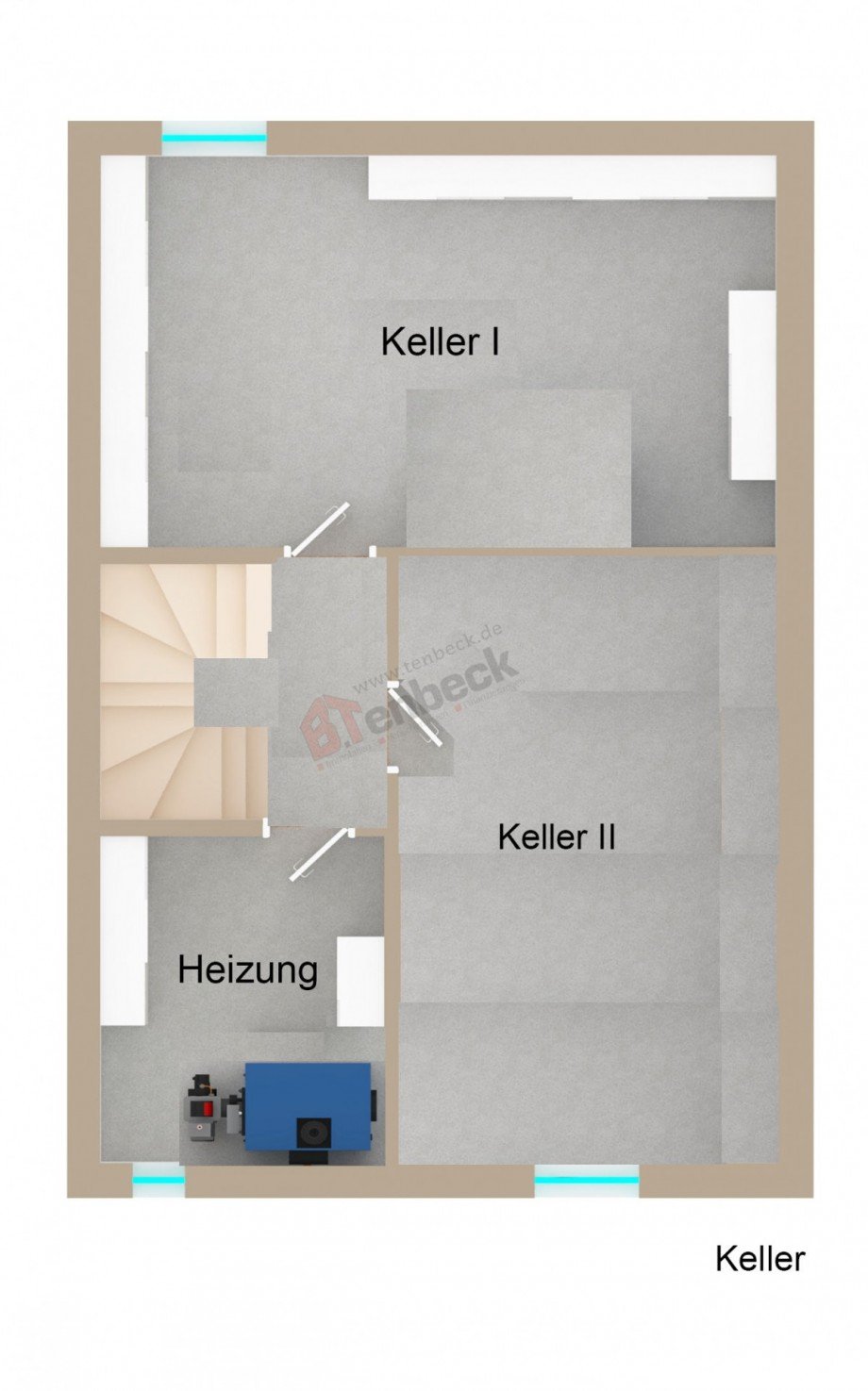 Grundriss - Keller Doppelhaush�lfte Hamminkeln-Dingden