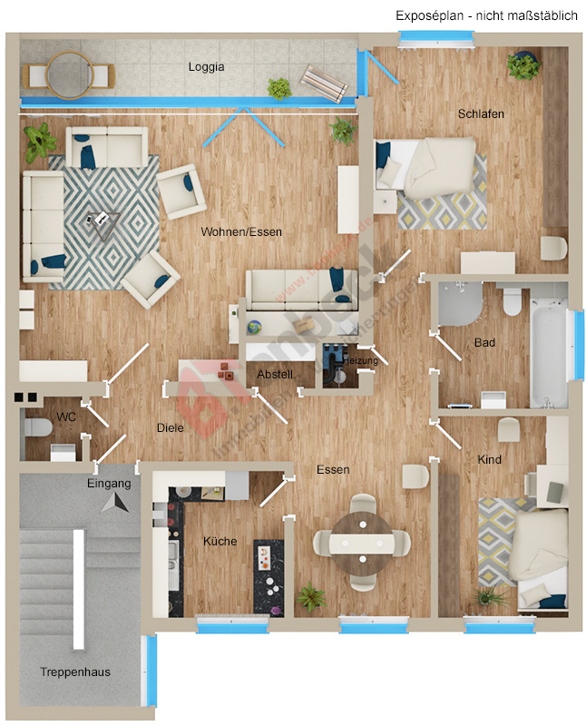 Grundriss - Obergeschoss Wohnung Bocholt