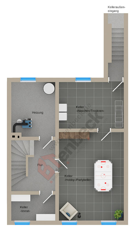 Grundriss - Keller Reihenmittelhaus Hamminkeln-Dingden