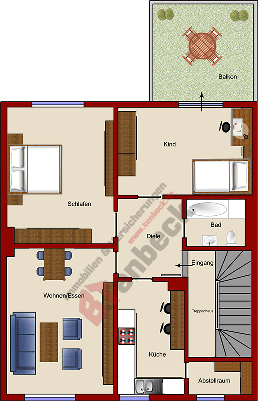 Grundriss - Obergeschoss Mehrfamilienhaus Bocholt