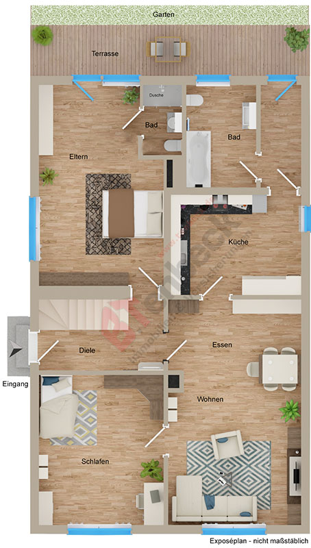 Grundriss - Erdgeschoss Einfamilienhaus Bocholt