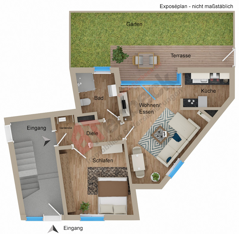 Grundriss - Erdgeschoss Wohnung Borken