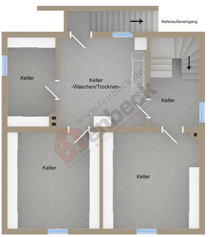 Grundriss - Keller Zweifamilienhaus Rhede