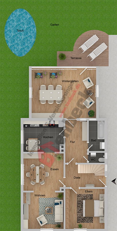 Grundriss - Erdgeschoss Einfamilienhaus Rhede