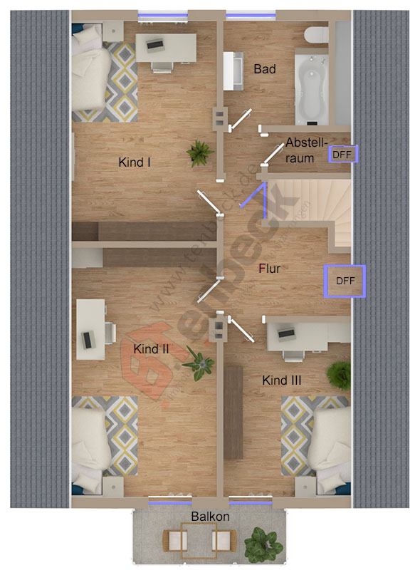 Grundriss - Dachgeschoss Einfamilienhaus Bocholt