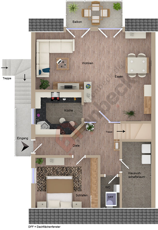 Grundriss - Obergeschoss Wohnung Bocholt