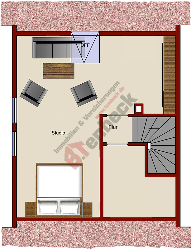 Grundriss - Dachgeschoss Reihenmittelhaus Bocholt