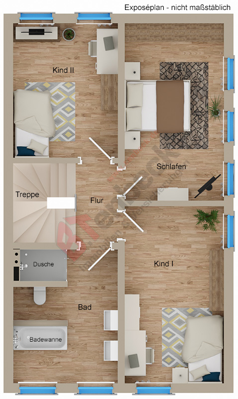 Grundriss - Obergeschoss Einfamilienhaus Bocholt