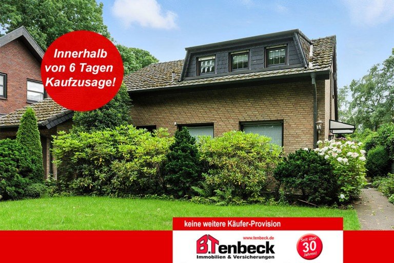Ansicht des Hauses Bocholt Einfamilienhaus Einfamilienhaus in Bocholt mit gro�em Grundst�ck und Blick ins Gr�ne. Ruhig am Stichweg gelegen!