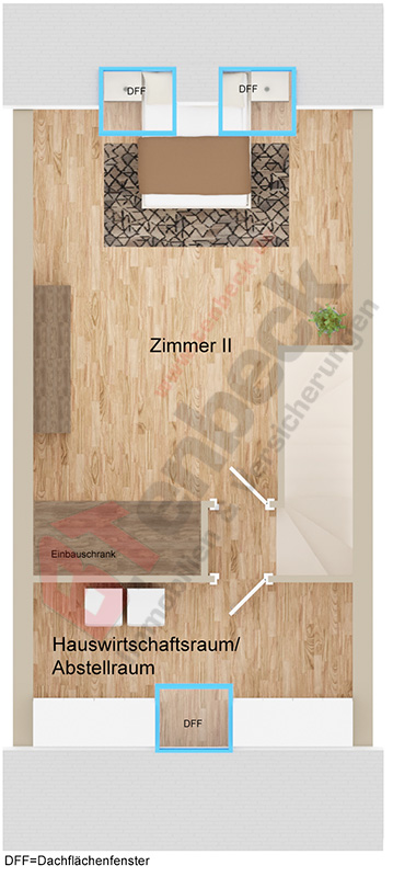Grundriss-Dachgeschoss Reihenmittelhaus Bocholt