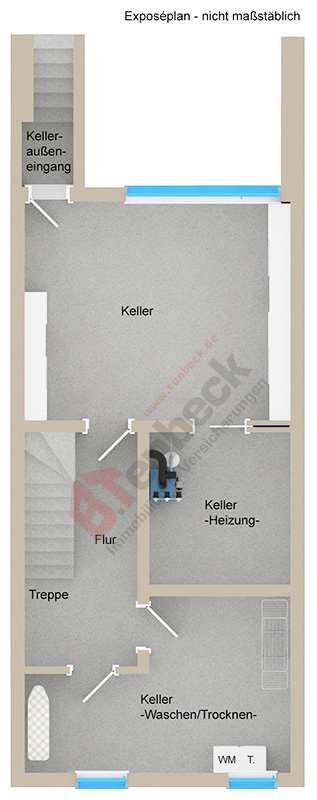 Grundriss - Keller Reihenmittelhaus Bocholt