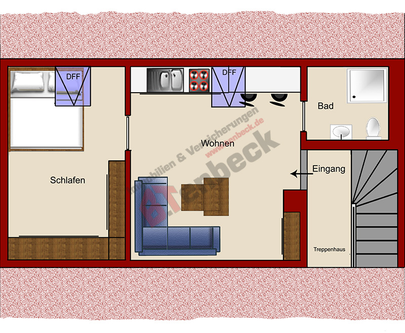 Grundriss - Spitzboden Mehrfamilienhaus Bocholt