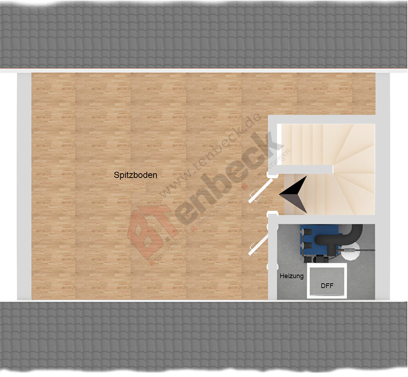 Grundriss - Spitzboden Doppelhaush�lfte Bocholt