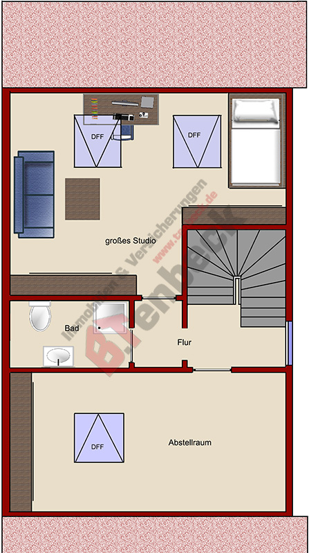Grundriss - Dachgeschoss Reihenendhaus Bocholt