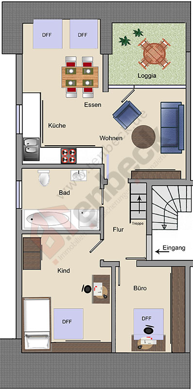 Grundriss - Dachgeschoss Wohnung Bocholt