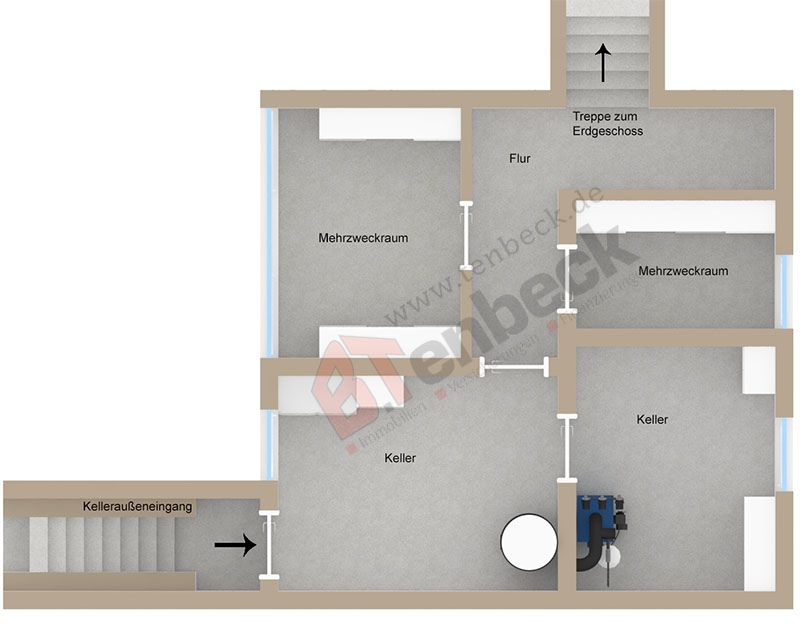 Grundriss - Keller Bungalow Bocholt