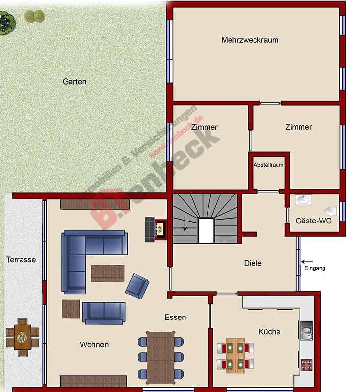 Grundriss - Erdgeschoss Einfamilienhaus Bocholt