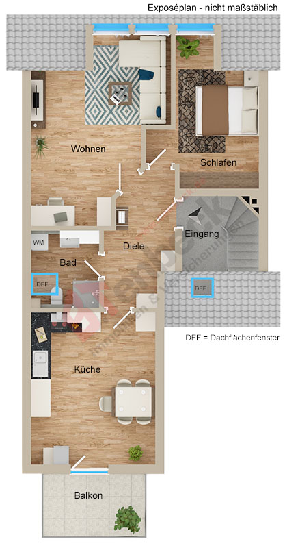 Grundriss - Dachgeschoss Mehrfamilienhaus Bocholt