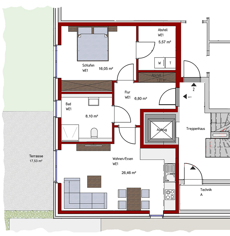 Grundriss - Wohnung 1 Wohnung Bocholt