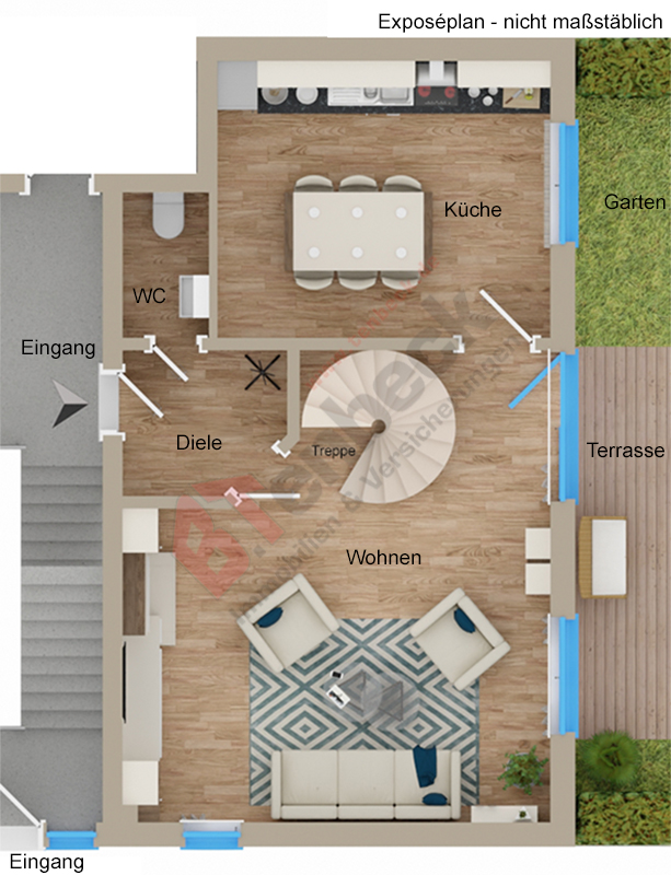 Grundriss - Erdgeschoss Wohnung Bocholt