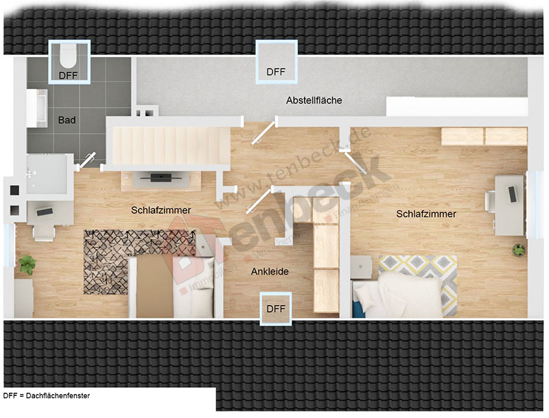 Grundriss - Obergeschoss Einfamilienhaus Bocholt