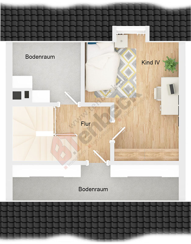 Grundriss - Dachgeschoss Reihenmittelhaus Bocholt