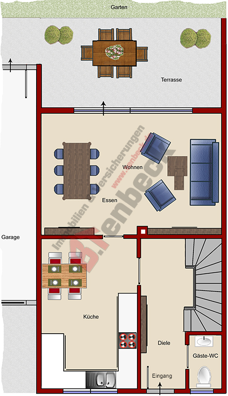 Grundriss - Erdgeschoss Doppelhaush�lfte Rhede