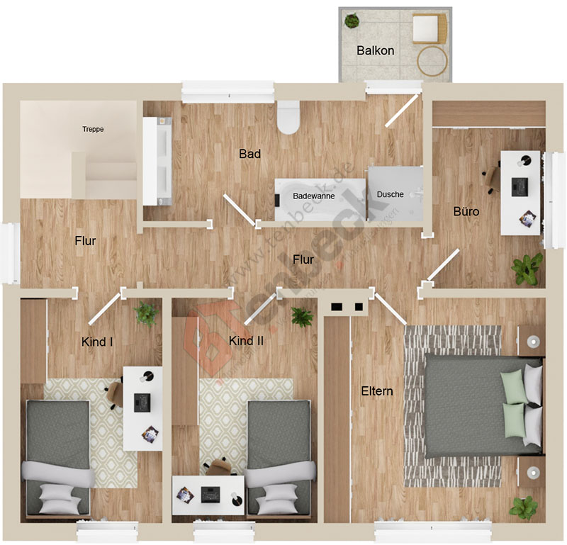 Grundriss - Obergeschoss Einfamilienhaus Isselburg-Anholt