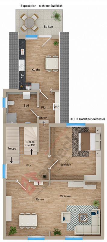 Grundriss - Obergeschoss Zweifamilienhaus Bocholt