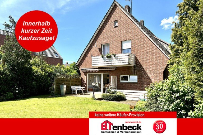 Ansicht des Hauses - Garten Rhede Einfamilienhaus Ein- bis Zweifamilienhaus mit der M�glichkeit einer weiteren Bebauung in Rhede!